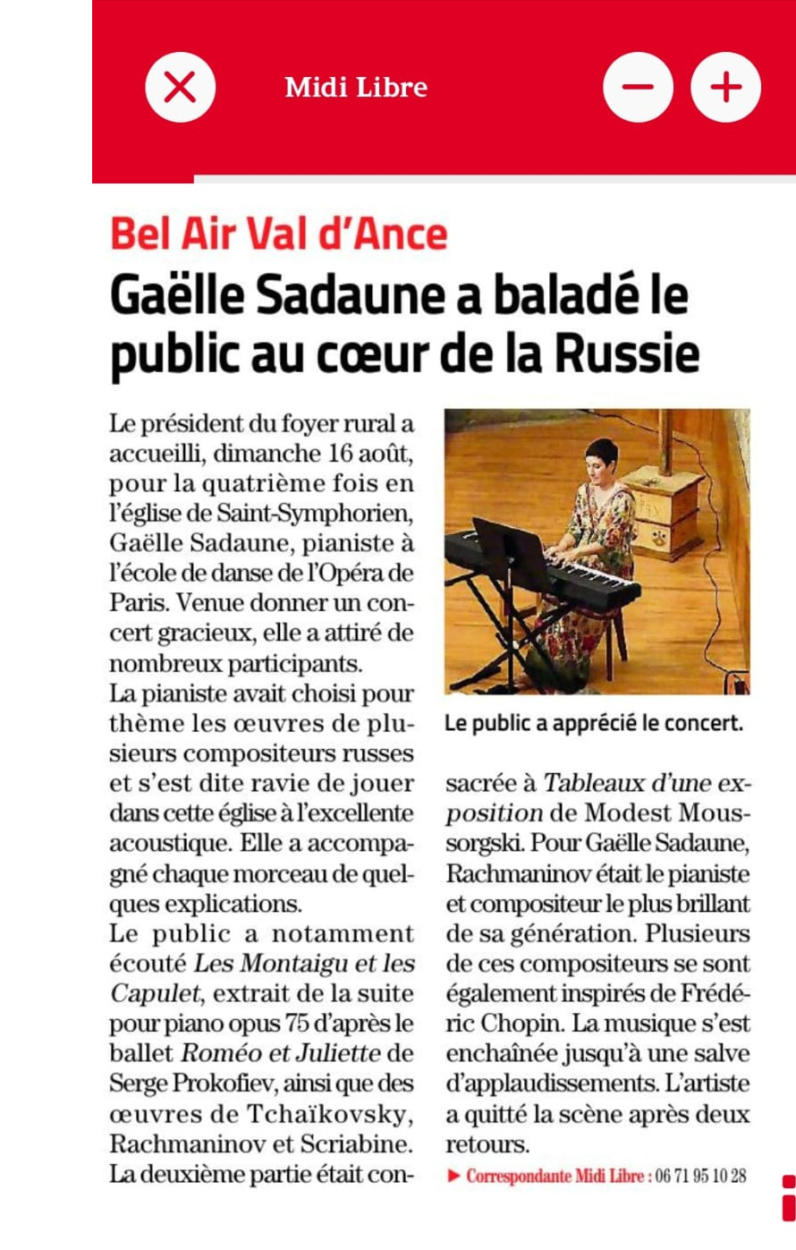 presse2026 presse midi libre Gaëlle Sadaune